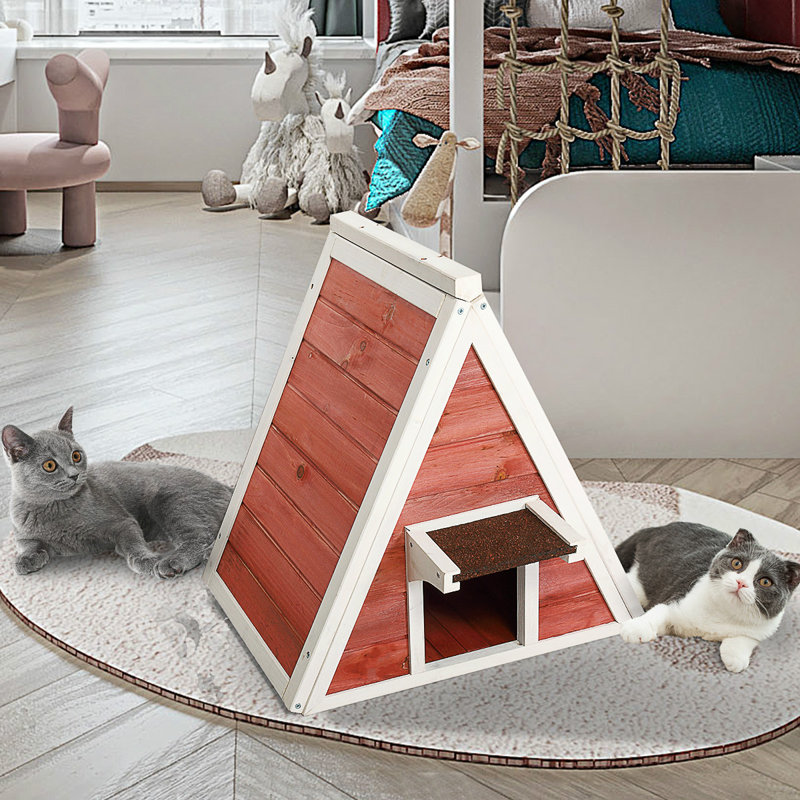 Tucker Murphy™ Pet Mercato Outdoor Small AFrame Cat House Wayfair